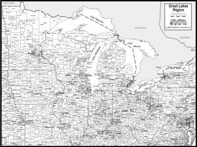 Printable Great Lakes Map
